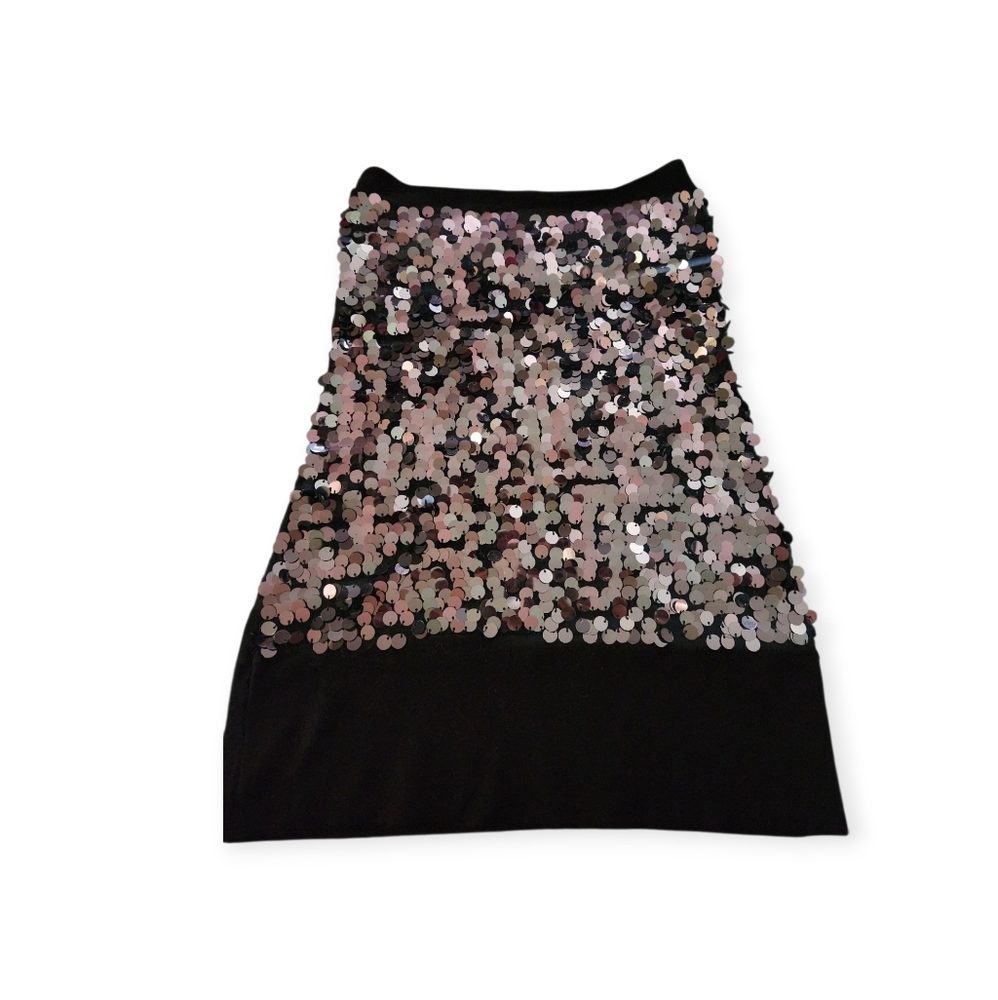Y2K Black Sequin Strapless Top